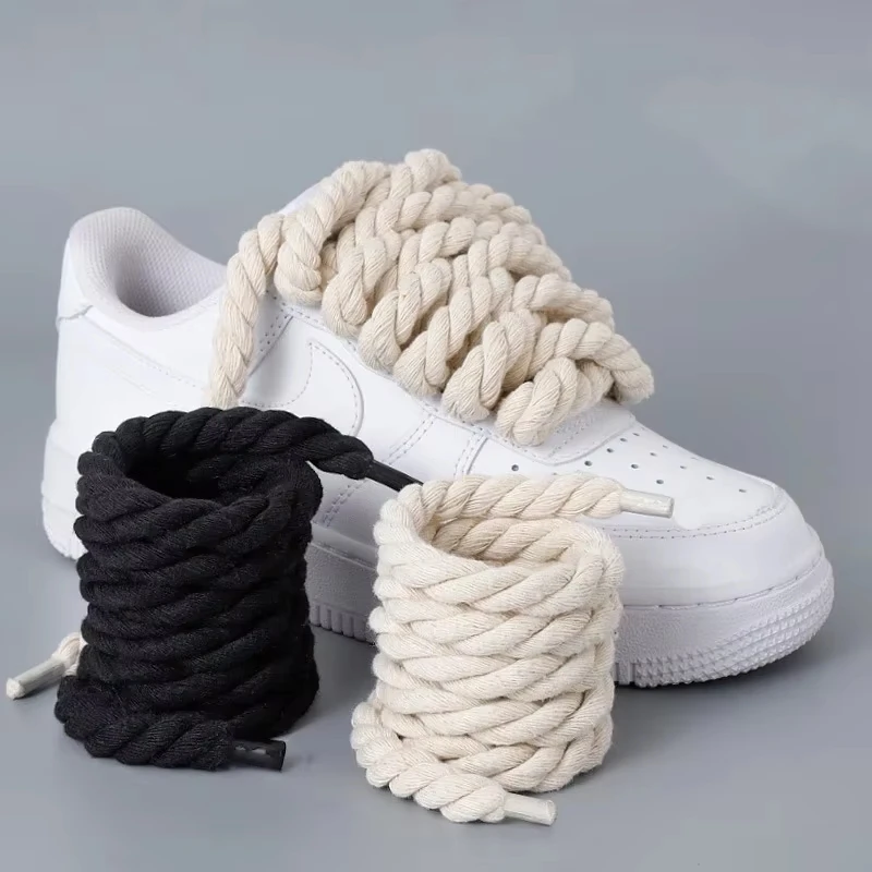 Thick Twisted Braided Rope Shoelaces Replacement Round Shoe Laces for Men Women Sneakers Casual Shoes Footwear Accessories