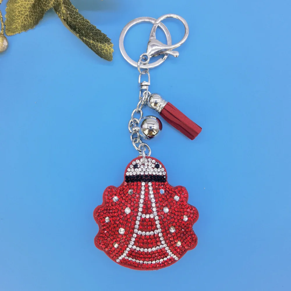 Ladybug Tassel Crystal Keychain Bag Charm for Women/Men Ladybird Key Chain Accessories Jewelry llaveros para mujer lujo