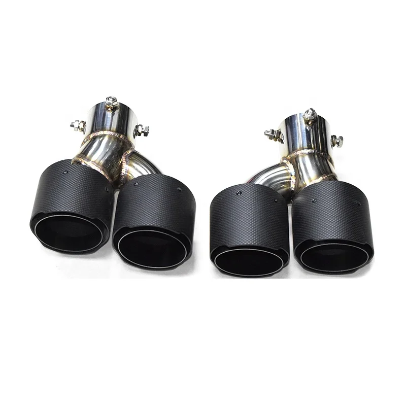 1 Pair Stainless Steel 63mm Carbon Fiber g20 bmw exhaust tips for 2020 330i exhaust pipe 325i 320i Muffler Tip