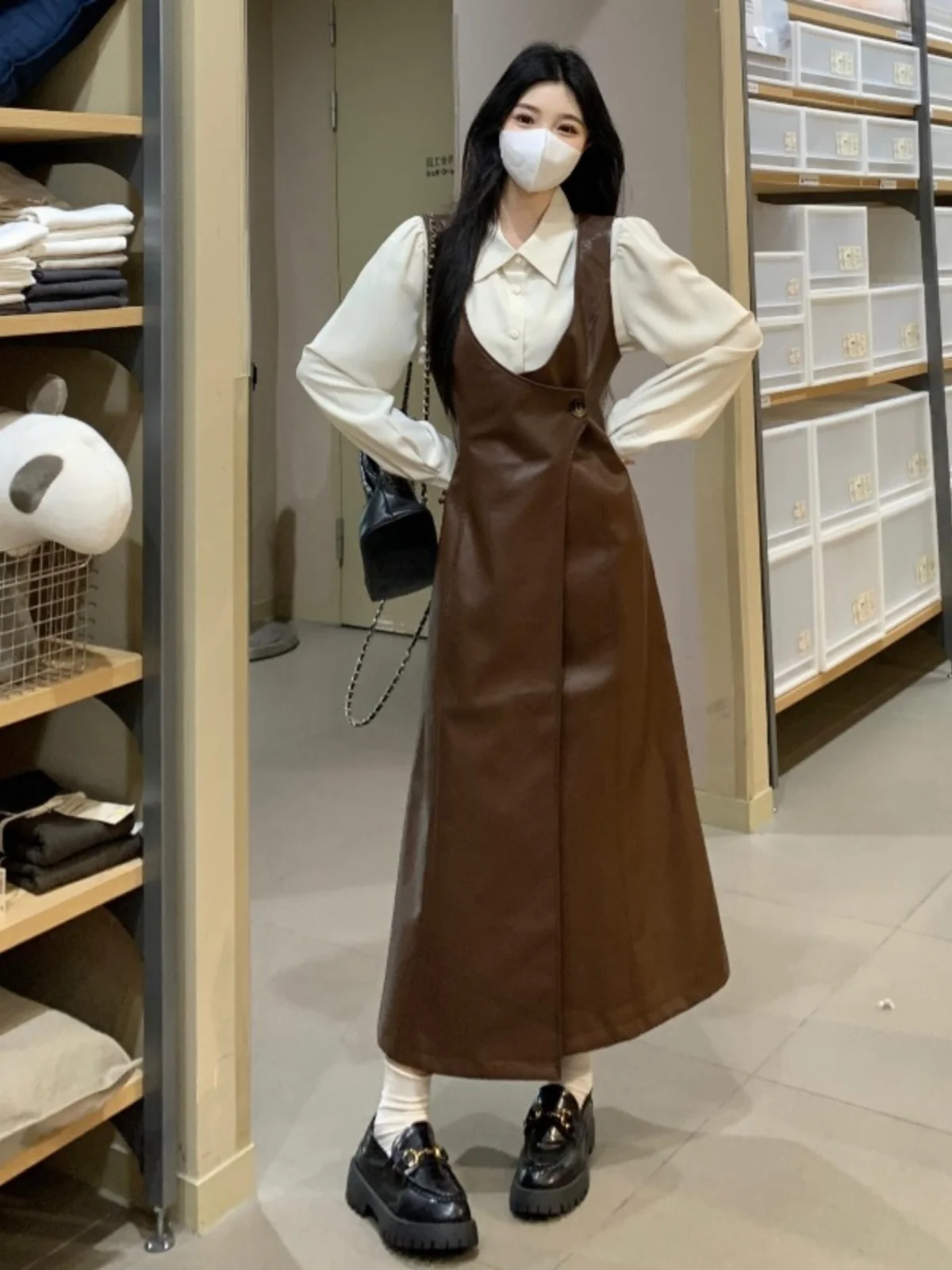 

plus Size Western Style Two Piece Set Women's Fashion Spring Outfit Full Set Oversize Collar Dress And Skirt Ensemble