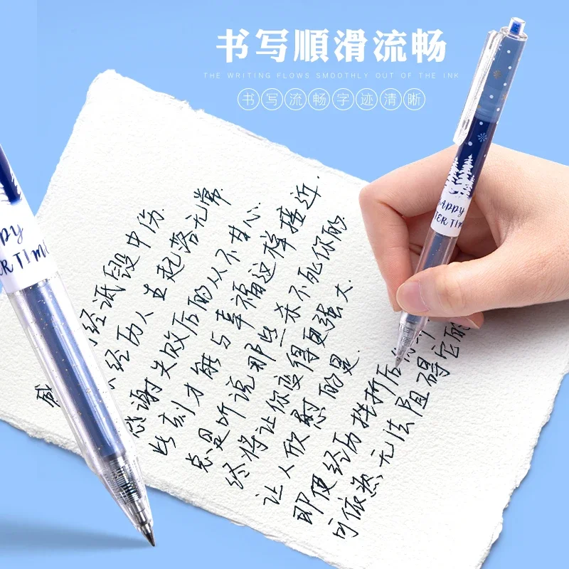 3/6/12 قطعة M & G مهرجان الجليد هلام القلم 0.5 مللي متر الأسود مكتب توقيع القلم H5614 لطيف القرطاسية Kawaii اللوازم المدرسية #3