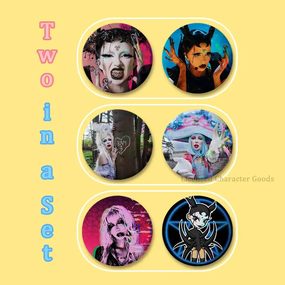 B-Bambie Thug Badges 25 32 44 58 75 mm Round Cosplay Pin Backpack Decor Collect Gifts Brooch 2-piece set