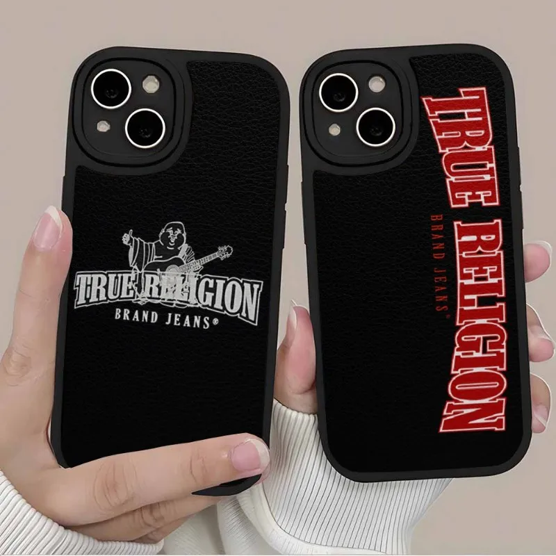 Coque de téléphone en cuir Denim True Religion, coque arrière en silicone pour Apple Iphone 14 Pro Max11 13 12 Mini X Xr Xs 7 8 Puls Se