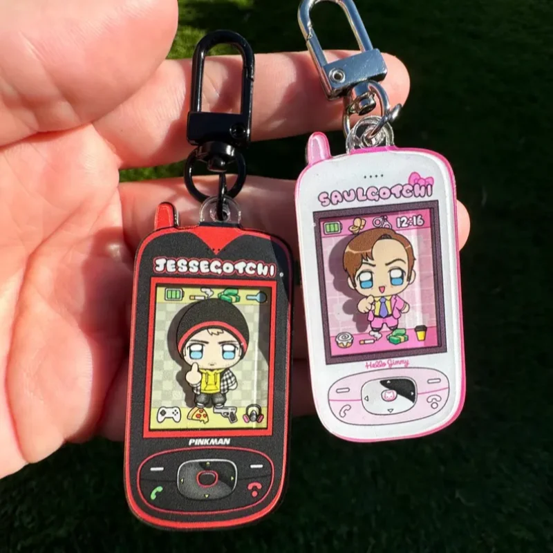 Breaking Bad Saul Goodman Jesse Pinkman Tamagotchi Phone Virtual Pet Acrylic Keychain Kawaii Anime Collectible BCS