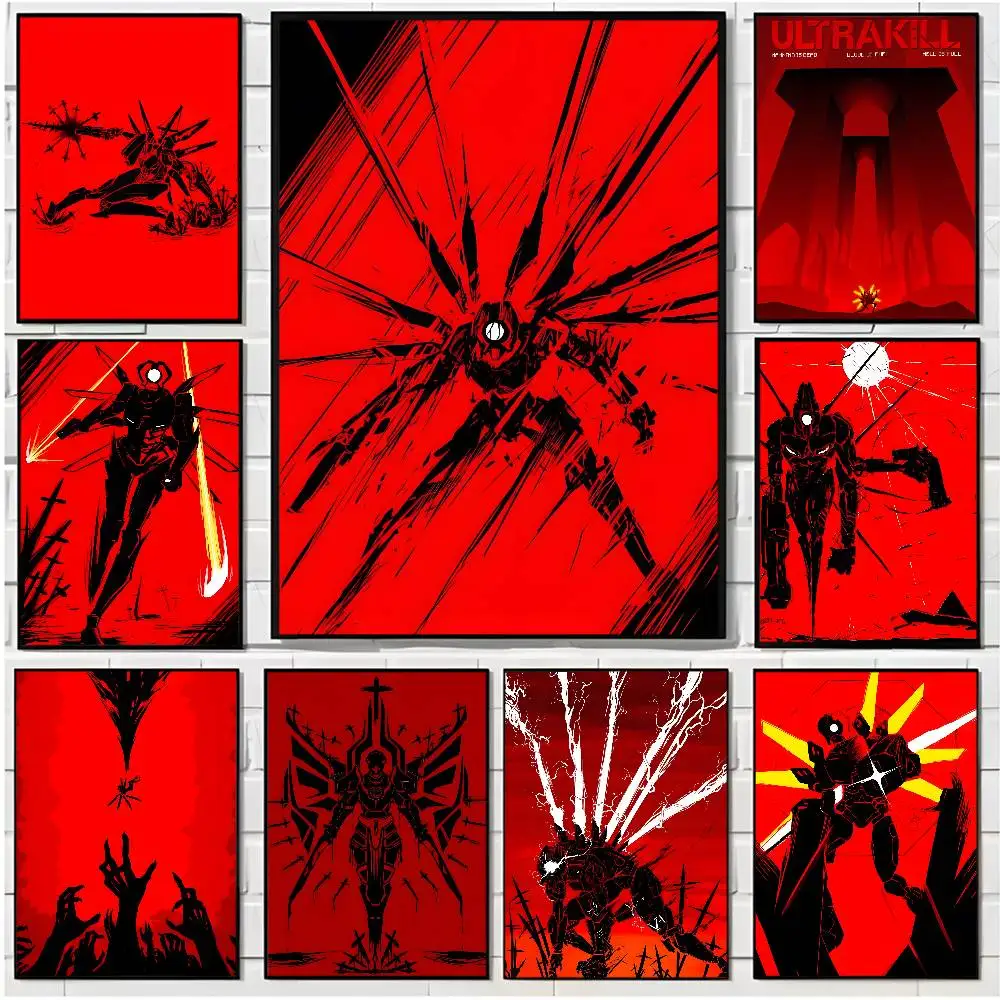 

STEAMGAMEU-ULTRAKILL Poster HD art sticky wall waterproof home living room bar office aesthetic decoration