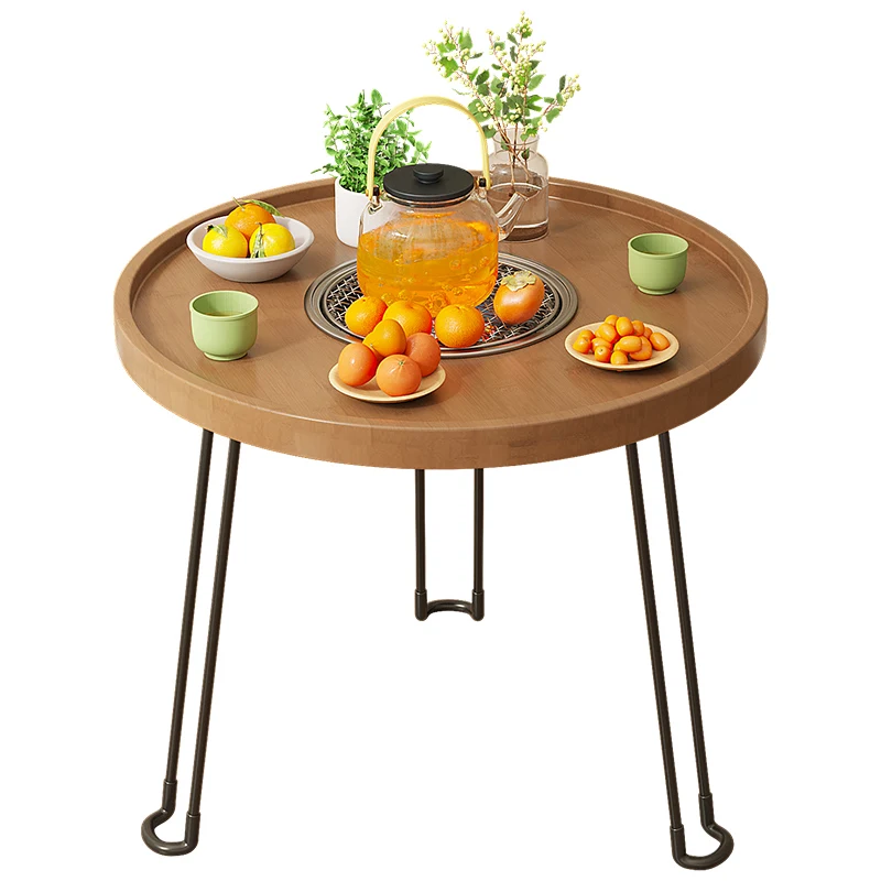 

Portable Tea Brewing Table, Outdoor Folding Bamboo Side Table, Durable Camping Tea Desk, Compact Home and Patio Mini Table