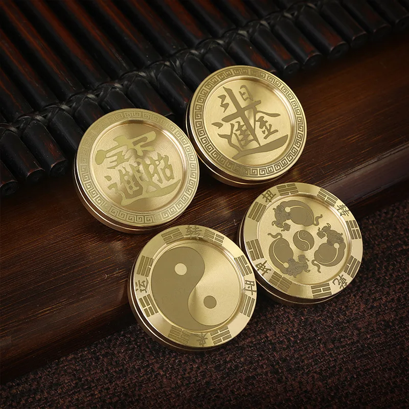 Brass Fidget Slider Fidget Coin Haptic Coin Decompression Artifact PPB Fingertip Decompression Creative Portable EDC