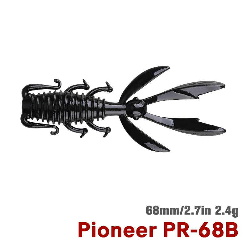 TSURINOYA Zacht Aas Langoesten PIONEER 68mm 20 stuks Vissen Lokmiddel Licht Spel Zachte Kunststoffen Voor Snoekbaars Baars Aasvis Wormaas