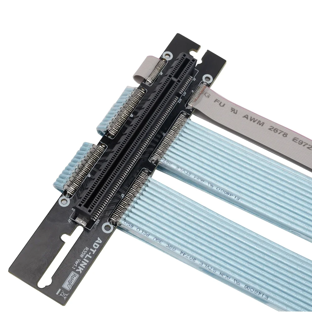 Cavo riser PCIe 4.0 X16 Cavo di prolunga piatto PCI Express Gen4 con montaggio verticale ad alta velocità schermato per chassis ATX