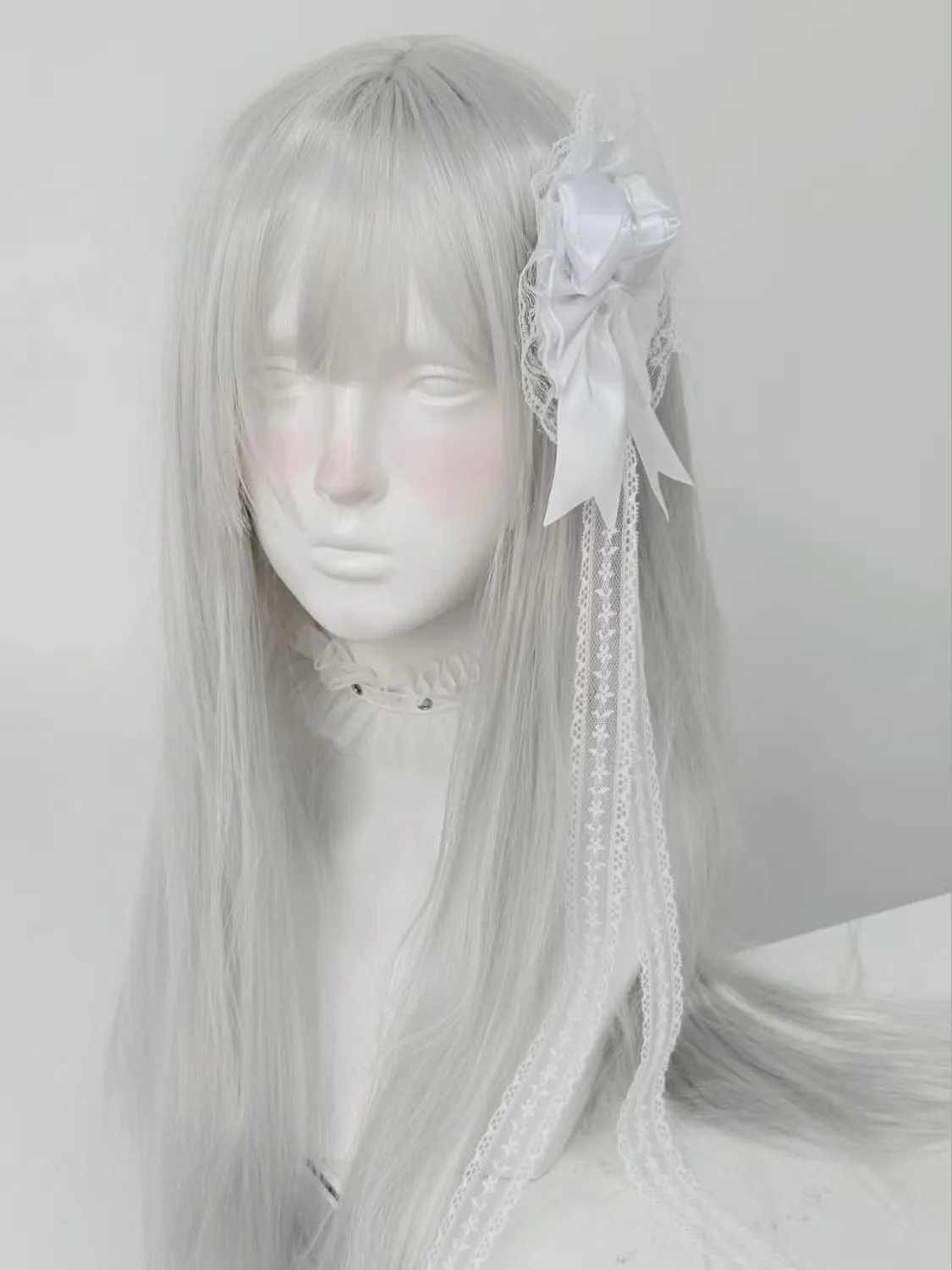 여자 클래식 로리타 스타일 레이스 보우 로즈 머리핀 꽃 파티 머리띠 코스프레 파티 우아한 머리 장식 액세서리 애니메이션