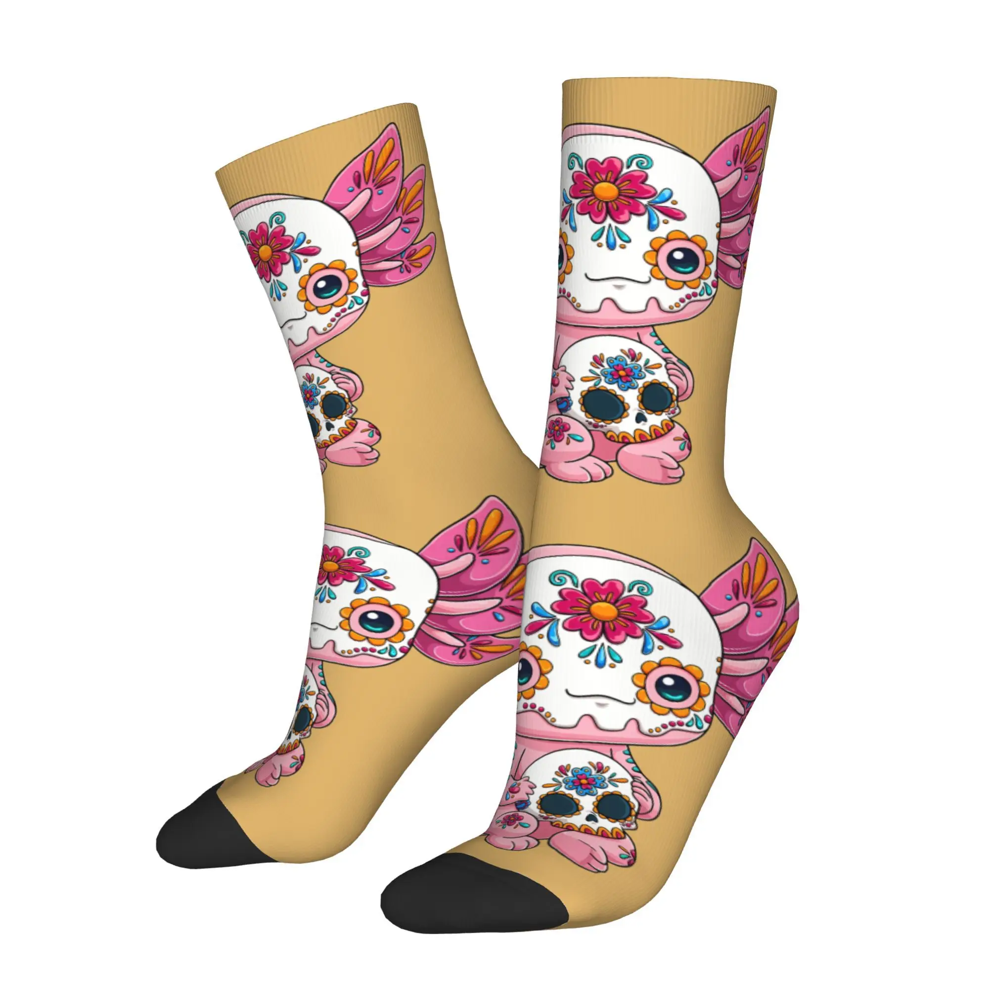 

Axolotl Salamander Skull Sock Printed Man Polyester Fashion