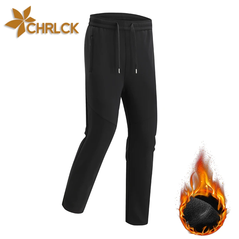 

CHRLCK Men Waterproof Fleece Hiking Pants Softshell Trekking Climbing Camping Pants Women Outdoor Winter Warm Trousers