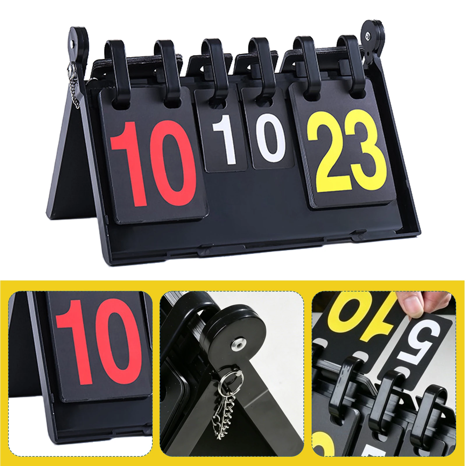 Portable Scoreboard with Large Numbers Score Flipper Double-Sided Score Keeper for Volleyball Ping Pong Cornhole Baseball Games - view 5