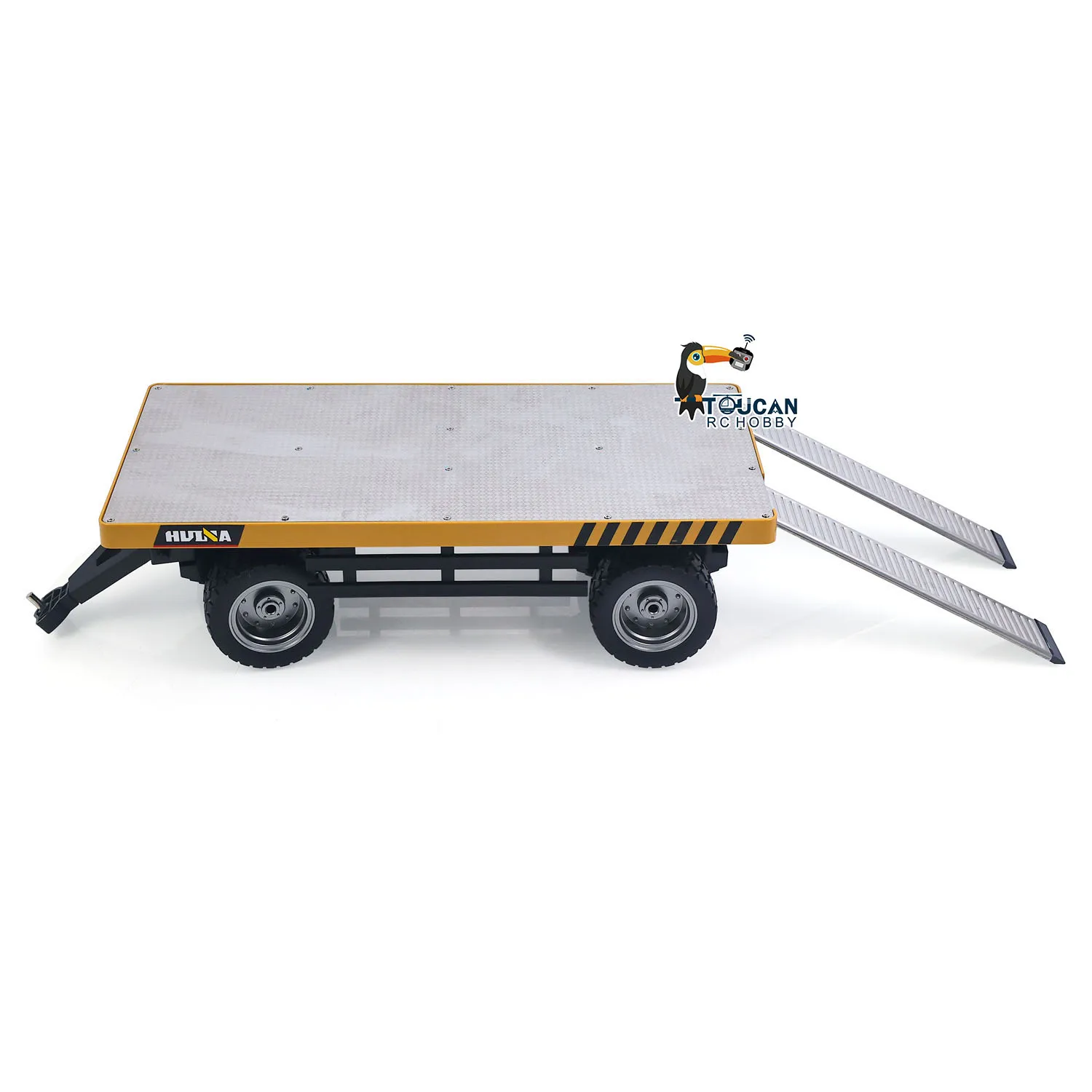 HUINA 1/10 1578 2Axle Flatbed Trailer Manual Lifting Tail Board For 1/14 Electric Remote Control Forklift Light Sound System Toy - view 6