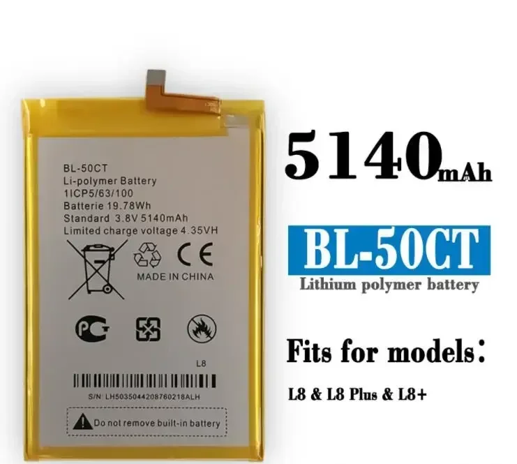 high-quality products for Voice Transmission Tecno L8/L8 L8 Pius Mobile Phone BL-50CT Large Capacity Built-in Battery Battery