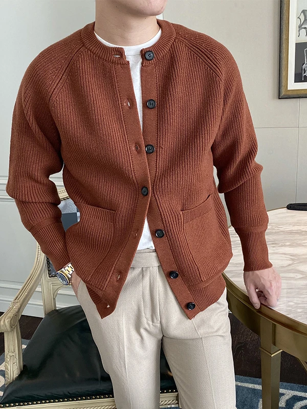 

Утепленный мужской вязаный свитер с круглым вырезом, повседневный, из полиэфирного волокна, молодежный, осенне-зимний, новый стиль, комфортная посадка, удлиненный.