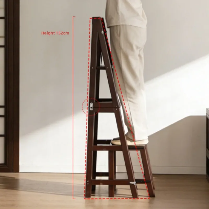 eb-Thickened durable ladder household folding High Wooden staircase space saving drabinka kuchenna składana interior furniture-