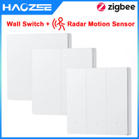 Haozee Zigbee Smart Wall Light Switch+Presence Sensor Electrical Outlet No Neutral No Capacitor Required Home Assistant Z2M