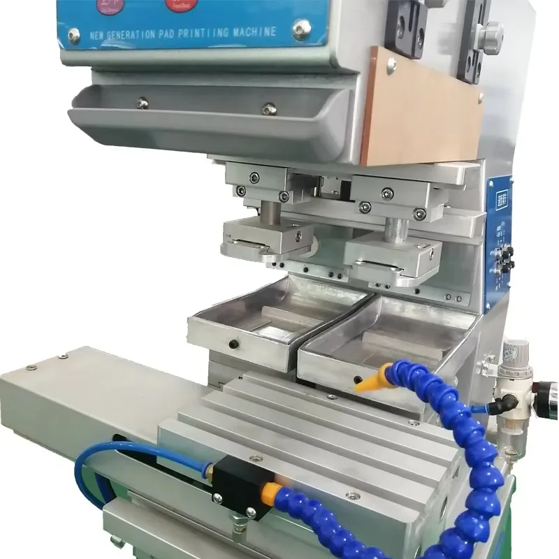 With Mobile Shuttle Bench Automatic 2 Color Tampografia Pad Printing Machines for Ceramic Spoon Bowl