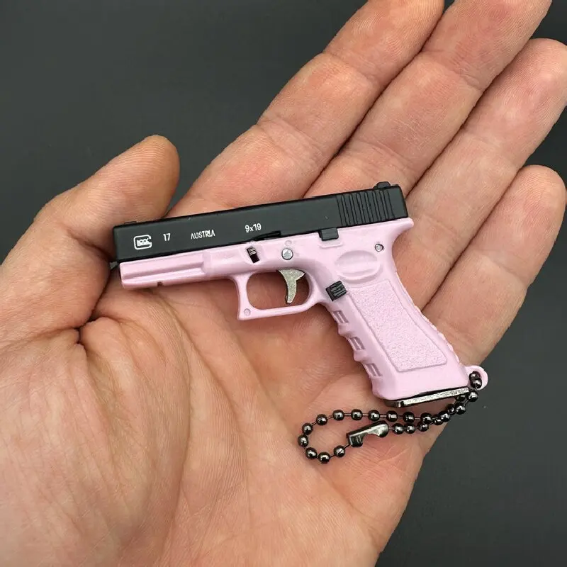 Semi-alloy 1:3 Glock Pistol Model Metal Mini G17 Toy Gun Detachable DIY Keychain Pendant Ornaments Children's Toy