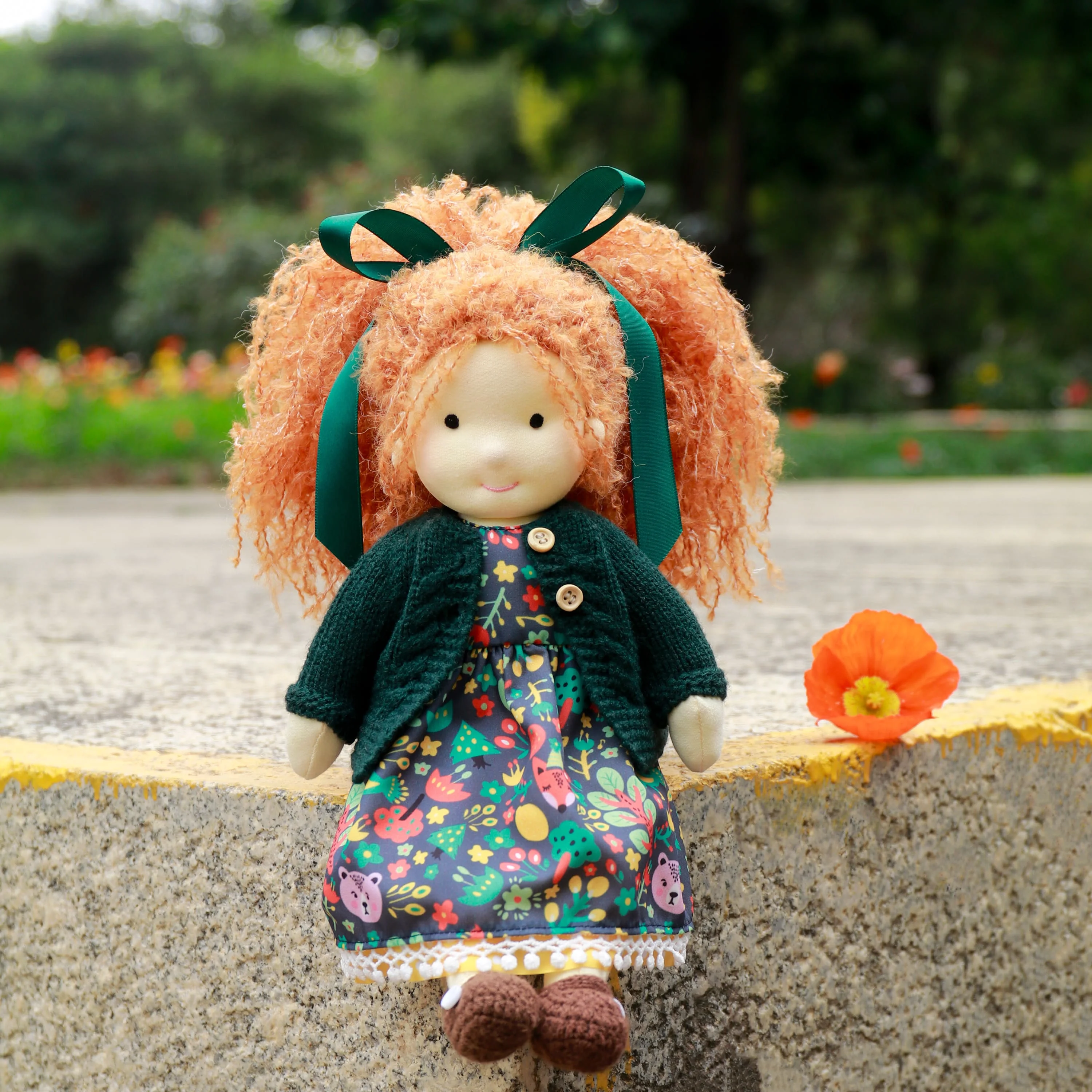 

BlissfulPixie Handmade Doll -Hanne 12" Waldorf Doll Birthday Gift for Girl Soft Rag Doll Stuffed Collectible Doll