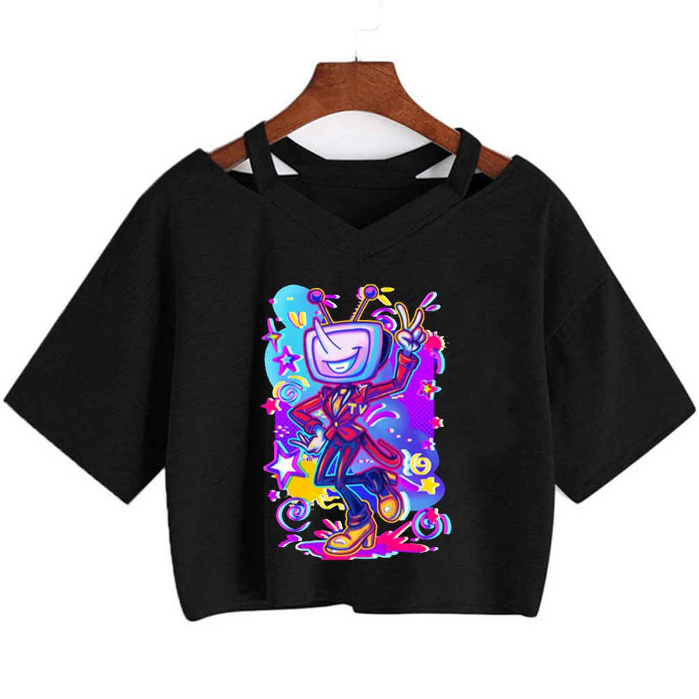 Deltarune crop top women y2k manga cutecore funny jojifuku top tees baddie japan jojifuku funny 2000s