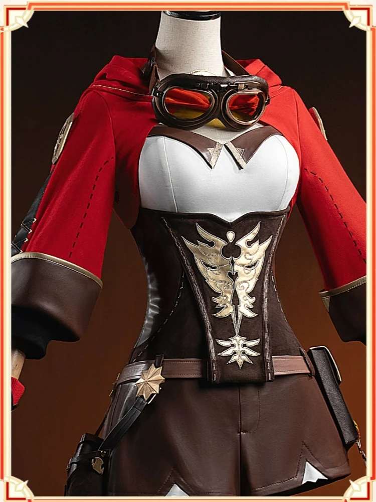 

Game Genshin Impact Amber Cosplay Costume Anime Women Sexy Jumpsuit Coat Role Play Clothing Halloween Comic-con Party Suit