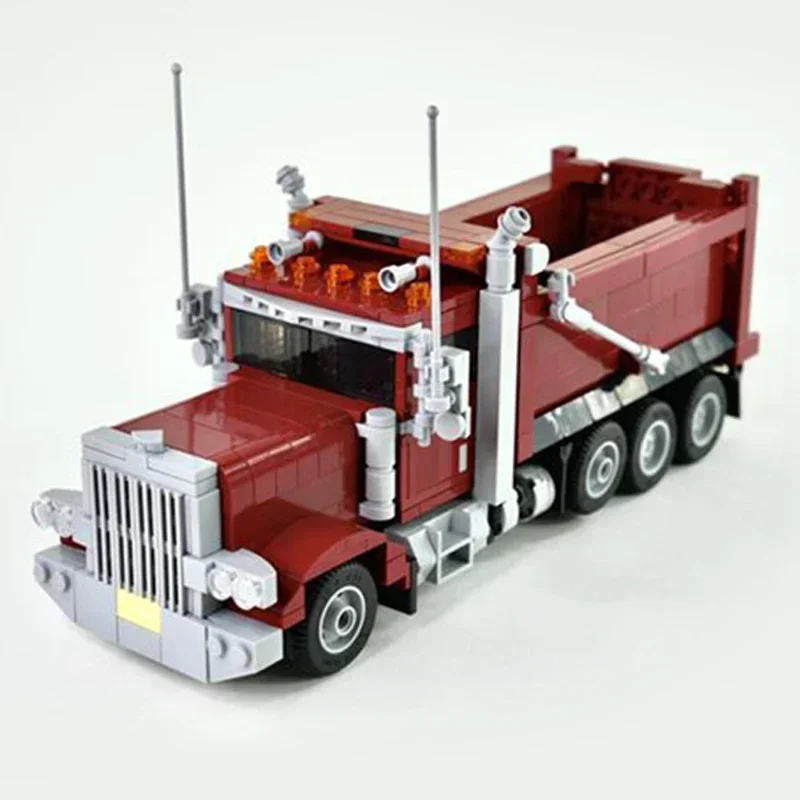 City Vehicle Model Moc Building Bricks 1776 389 Tri-axle Dump Truck Technology Blocks Gifts Christmas Toys DIY Sets Assembly