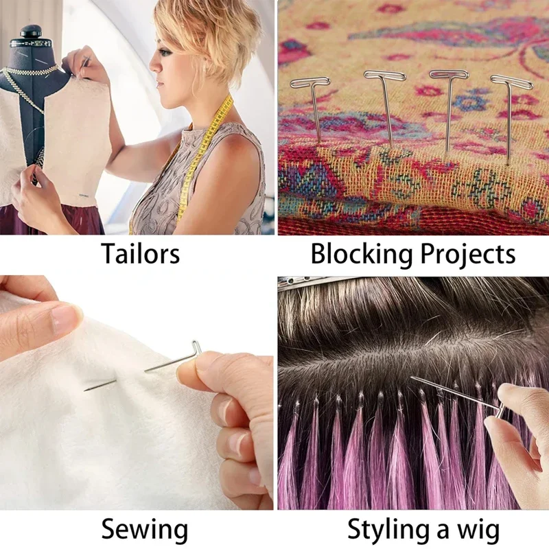 Zxiixz 50/100 قطعة T شكل دبابيس الإبر الشظية دبابيس الفولاذ المقاوم للصدأ للفنون الحرف حجب الحياكة عقد الباروكات الشعر الموسع #5