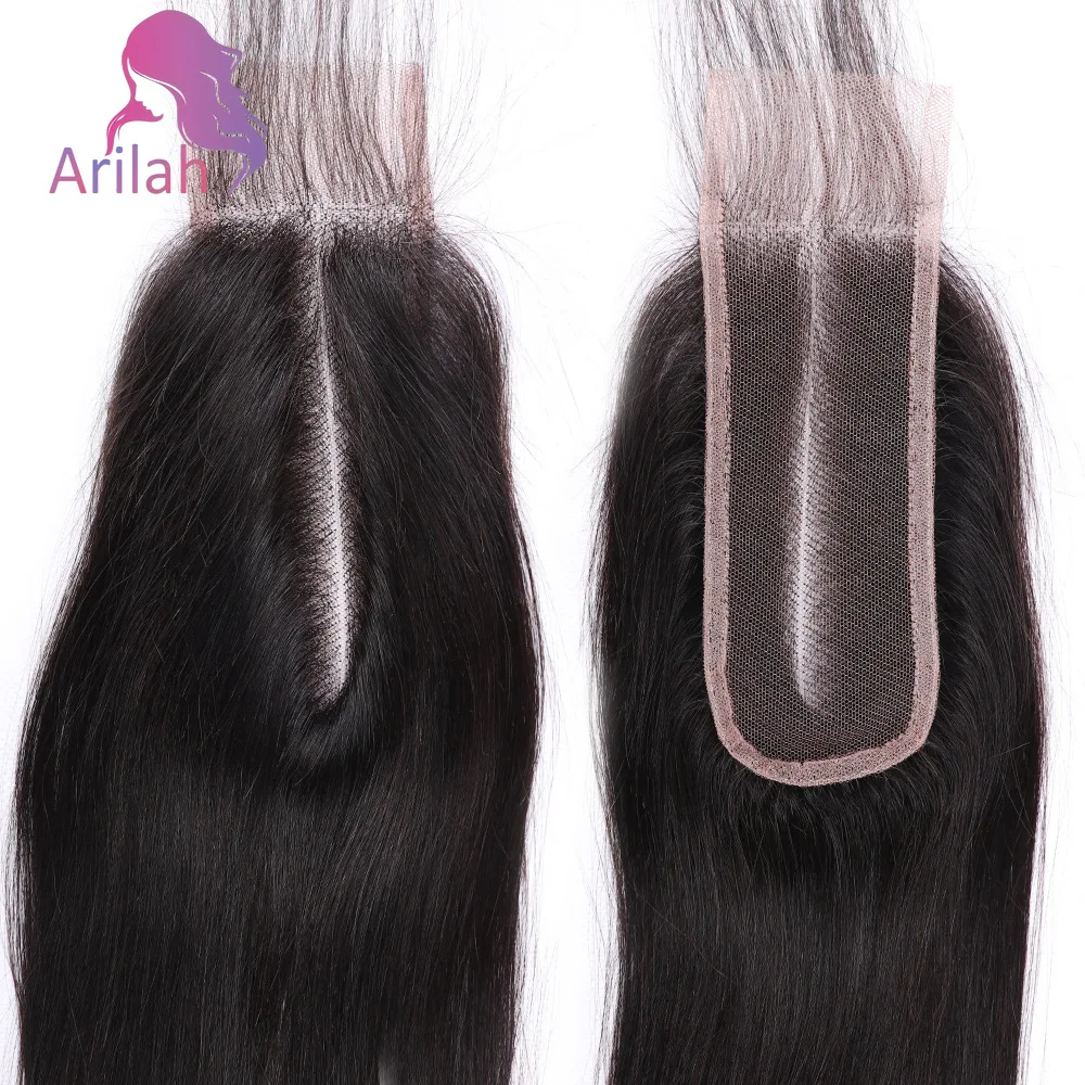 

2x6 прямые человеческие волосы с кружевной застежкой, предварительно выщипанные, глубокая средняя часть, 10-22 дюйма, полный конец, натуральный цвет, бразильские девственные волосы