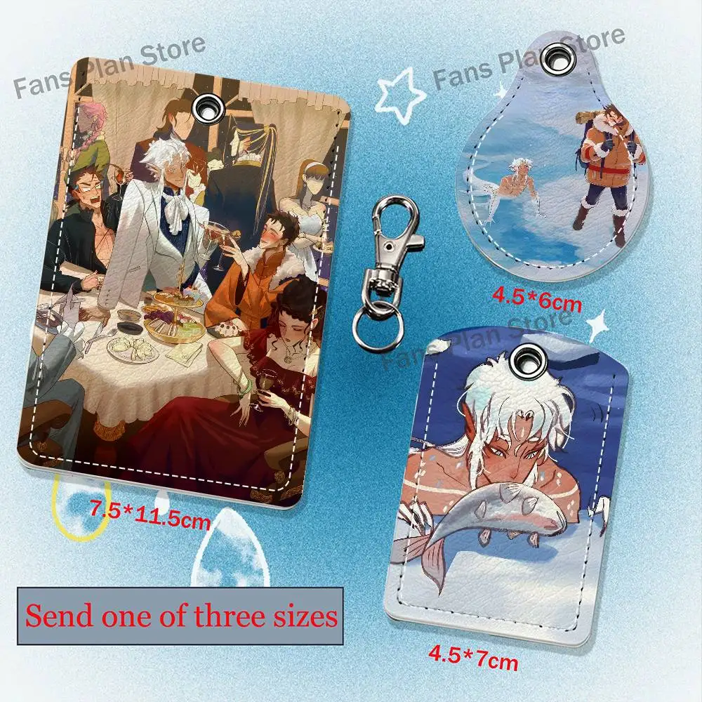 B-Bailin L-Li Yun PU Leather Card Holder Keychain Key Ring Door Lock Access Tag ID Access Card Air Tag Case Keychain Card