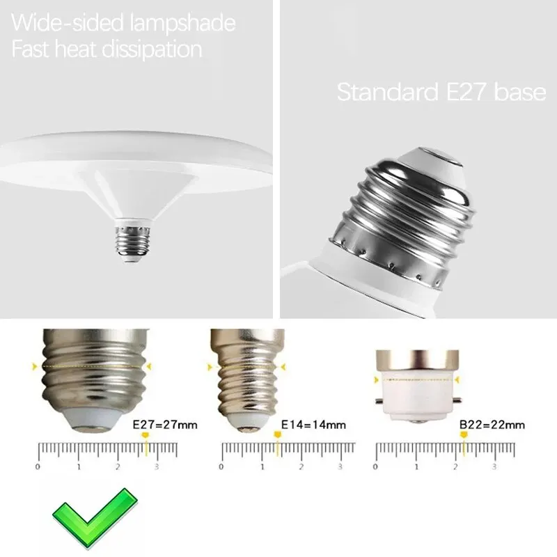 E27 LED Energy-saving Bulb AC220V Household 6500K White Light High Color Rendering Bedroom Restaurant UFO Bulb