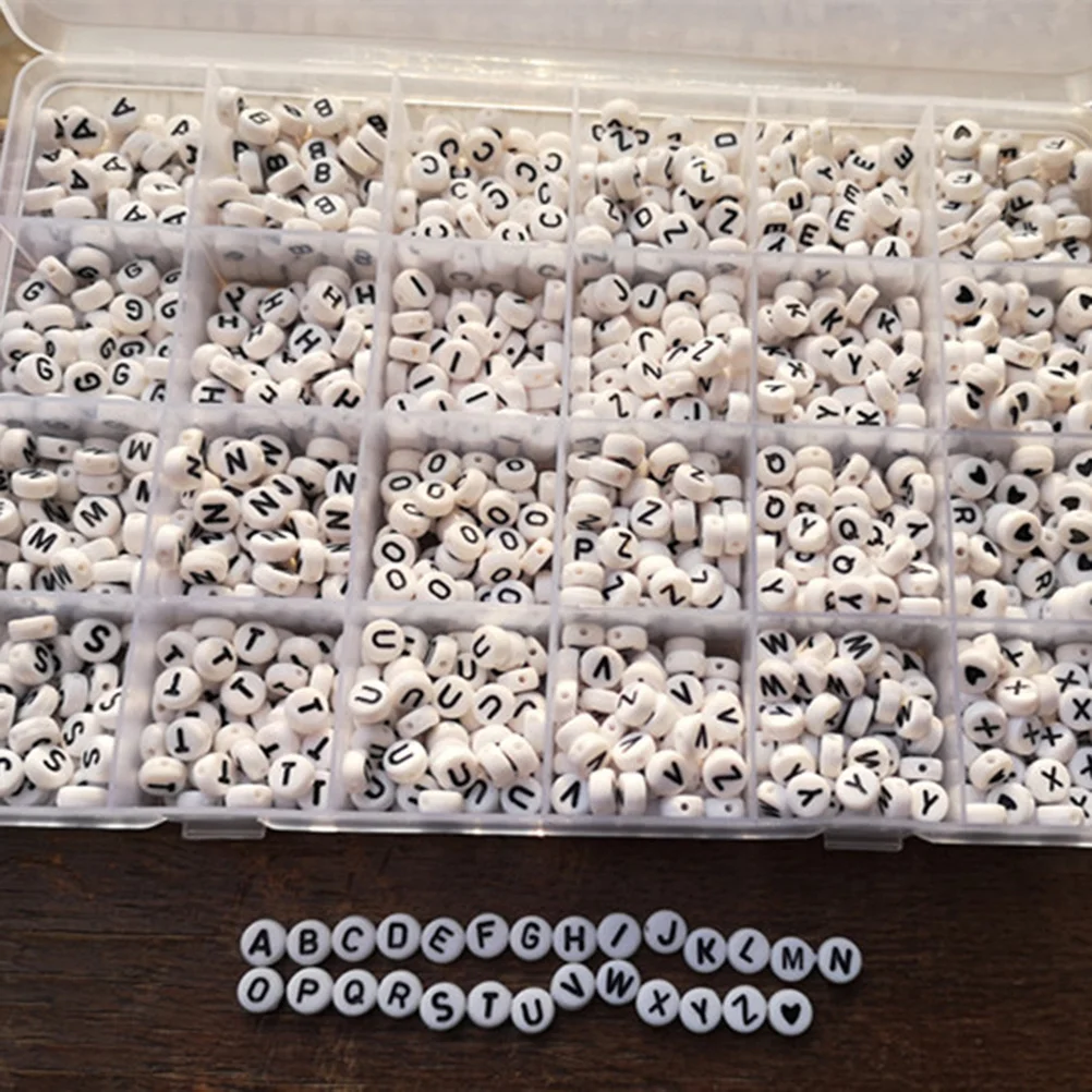 ลูกปัดพลาสติกสำหรับเด็ก 1350 ชิ้น รูปทรงแบน ตัวอักษร A-Z สำหรับทำเครื่องประดับ เกมสะกดคำ สร้างสรรค์
