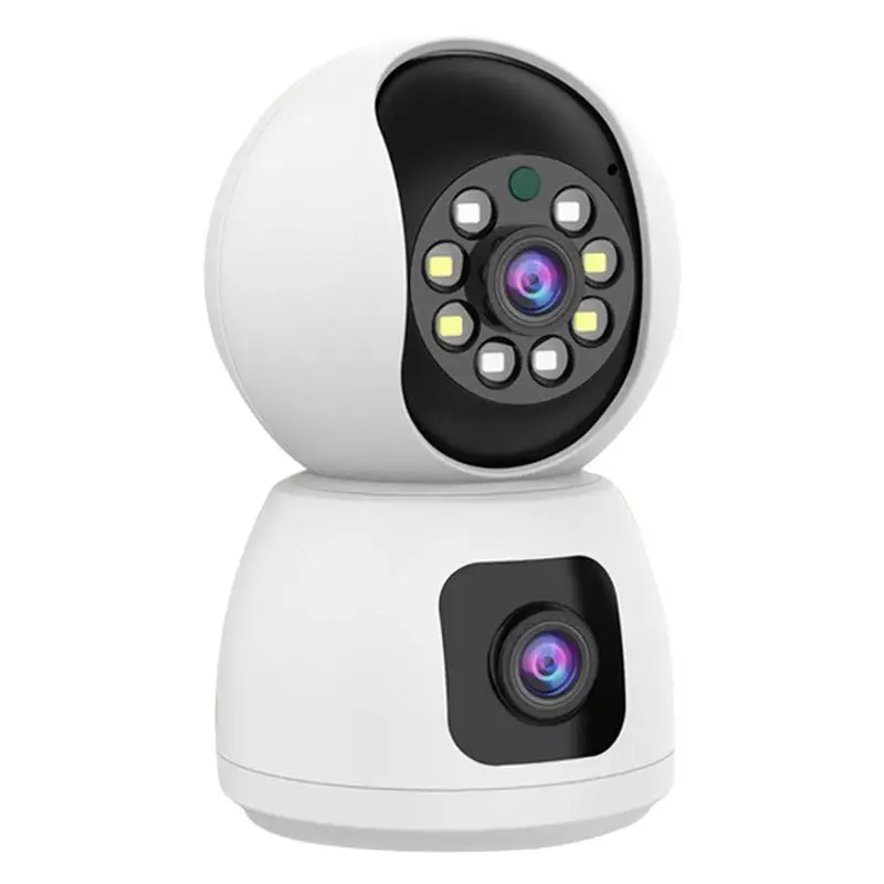 

Smart Security Camera Home Monitoring Cameras Night Vision Dual Lens Camera With Motion Detection Two-Way Audio For Home Securit