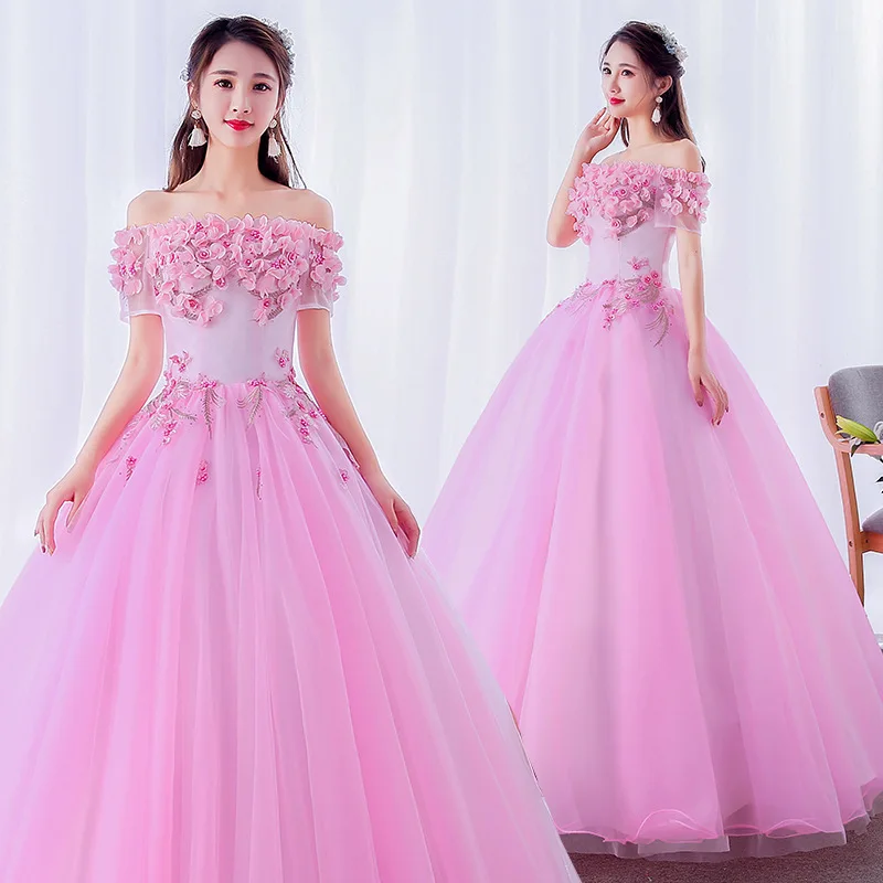 New Colorful Gauze Dress TuTu Skirt Summer One-Shoulder Long Three-Dimensional Flower Decoration Back Strap Design Dress