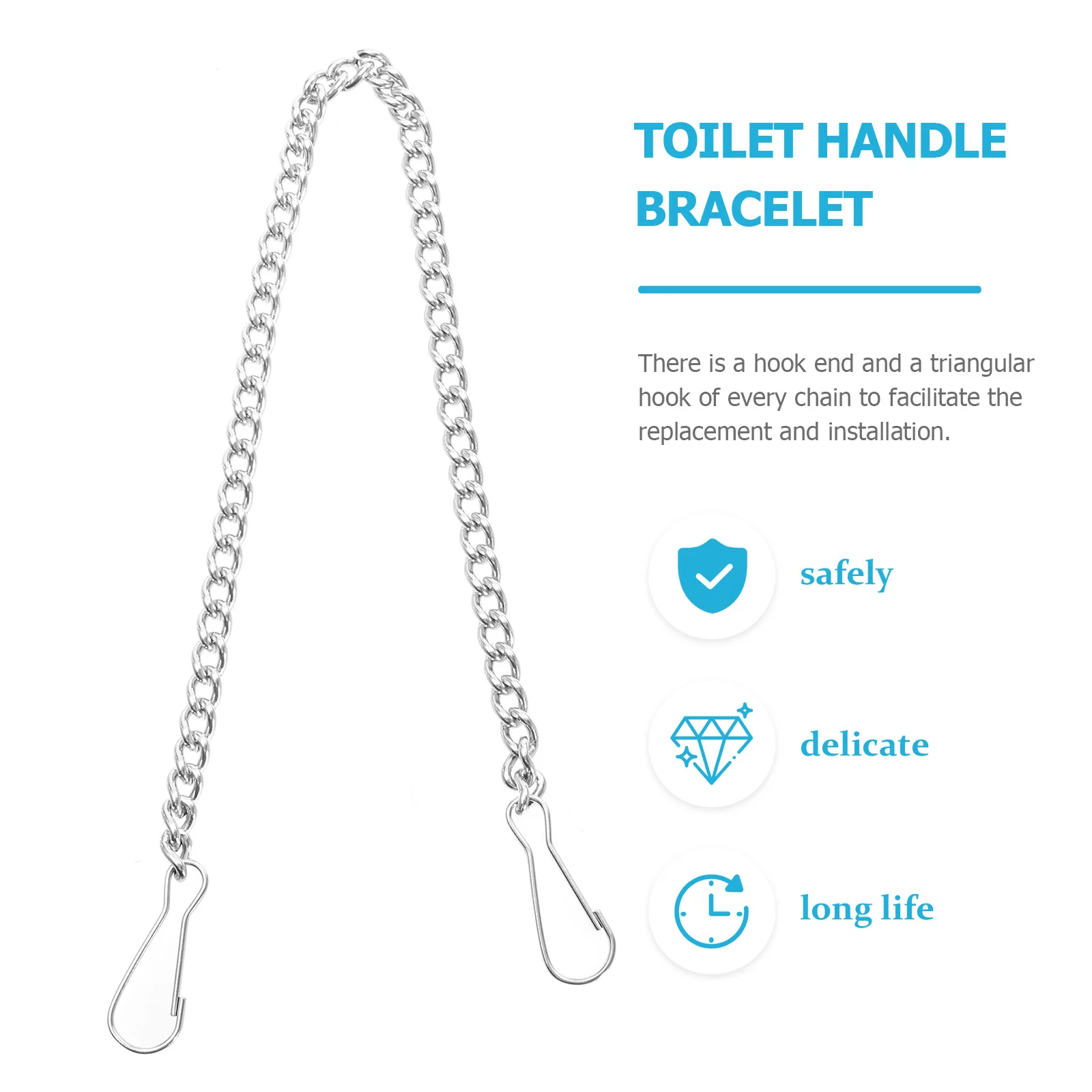 

6 шт., цепь для ручки унитаза, нержавеющая сталь, устойчивая к ржавчине заслонка для унитаза, сменная подъемная цепь, универсальный комплект аксессуаров для заслонки