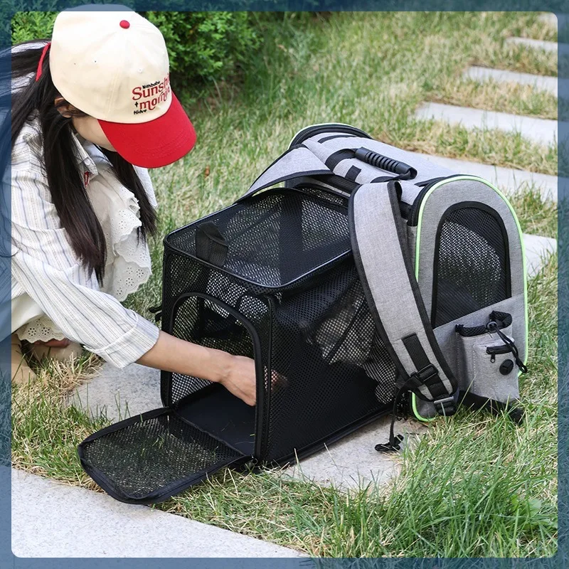 

Lightweight Expandable Cat Backpack Portable Foldable Pet Carrier Shoulder Bag Breathable Travel Carrier