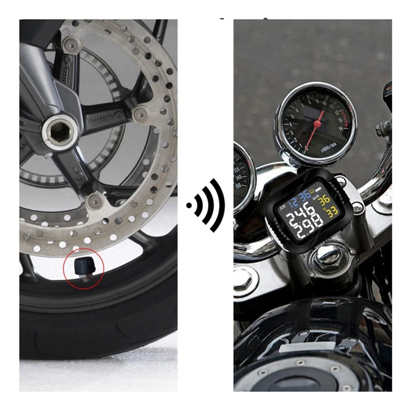 

Motorcycle Tire Pressure Monitoring System Infrared Sensor With 2 External Sensors Moto Tyre Pressure Monitoring System