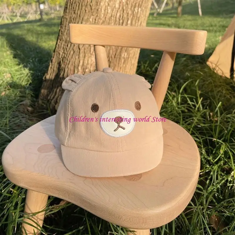 

Cartoon-bear Hat Summer Baby Baseball Caps Toddler Sun Hat for Boys Girls Kid Trucker Hats Cotton-material Hat 425F