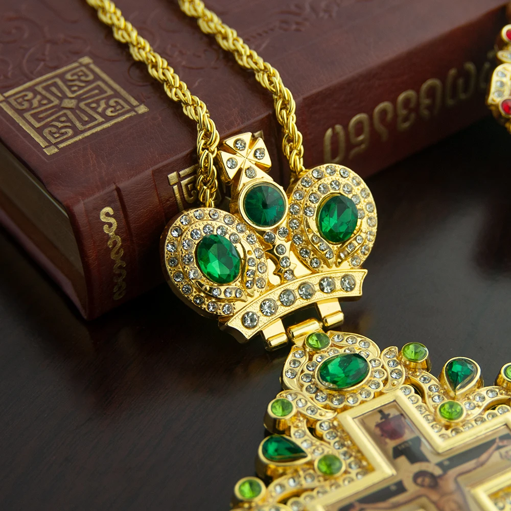 HTISOK Orthodoxer Anhänger Kreuz Zinklegierung Kruzifix Christliches Kreuz Erstkommunion christliches Kreuz Anhänger Kreuz – Detail 6