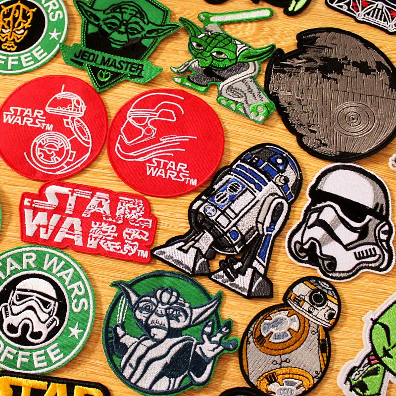 Patch bordado de Star Wars Disney para roupas, patches de ferro, mandaloriano, Yoda, bebê, Darth Vader, soldado, acessórios de vestuário