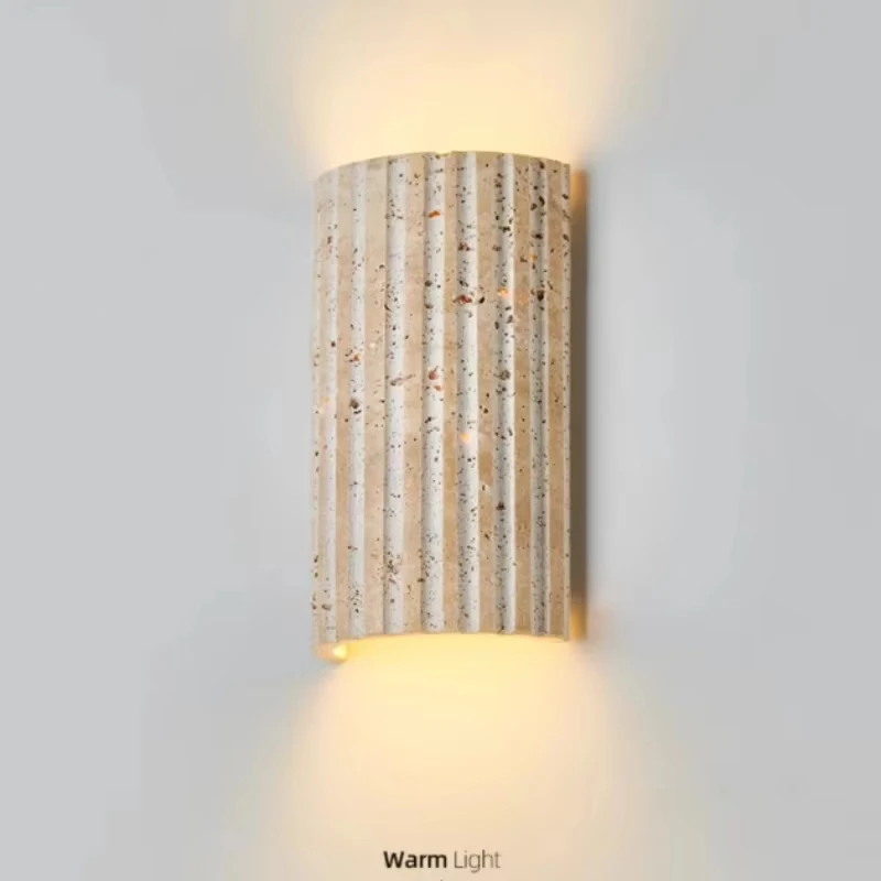 

Japanese Wabi Sabi Style Wall Lamp, Semi Cylindrical Yellow Cave Stone Corridor Lamp, Atmosphere Lamp, Bedroom Bedside Lamp