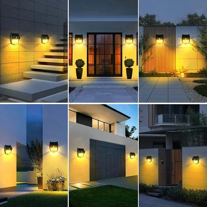 LED Solar Light PIR Motion Sensor Wall Light Outdoor Waterproof Solar Powered Sunlights Street Lamp for Villa Garden Decoration