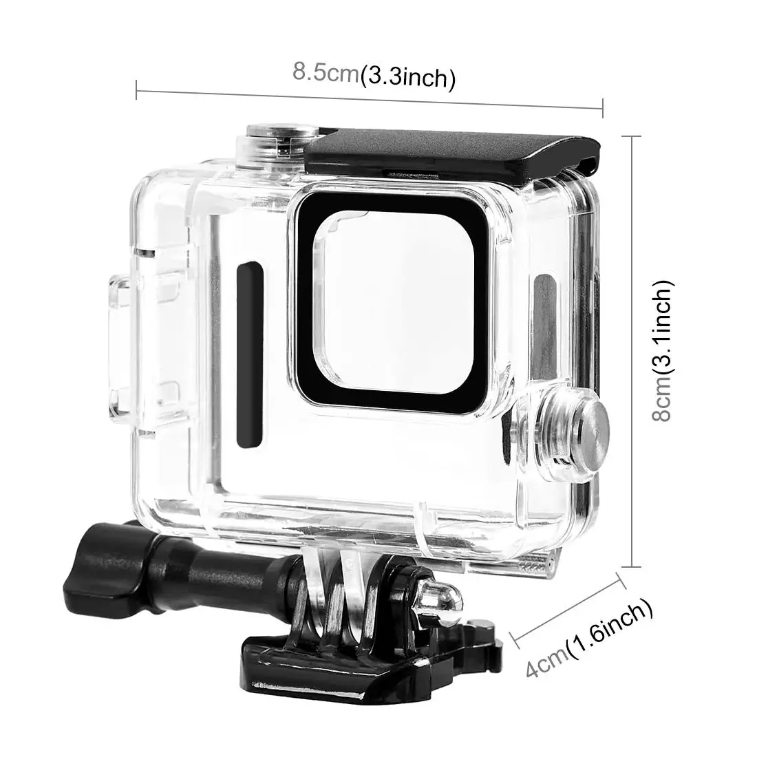 PULUZ 60m / 196ft Wodoodporna obudowa ochronna z klamrą Podstawowe mocowanie i śruba do GoPro HERO 4K 2024 Pokrowiec do nurkowania — zdjęcie produktu 3