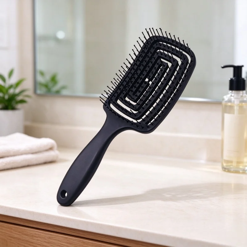 Escova de cabelo para desembaraçar, ideal para salões de beleza, com efeito antiestático, para massagem e esfoliação do couro cabeludo, para uso em cabelo molhado, ferramenta para modelar e pentear o cabelo, 1 unidade.