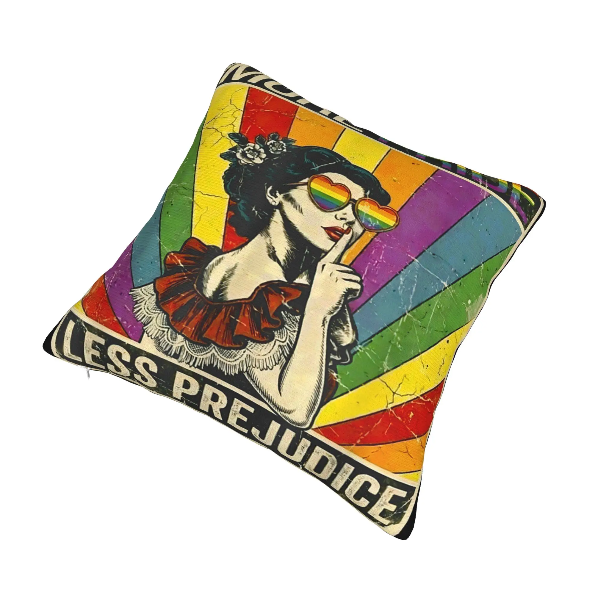 Decorative Pillow Cover More Pride Less Prejudice  Merch Home  Throw Pillow Case Cover Zippered Multiple Sizes