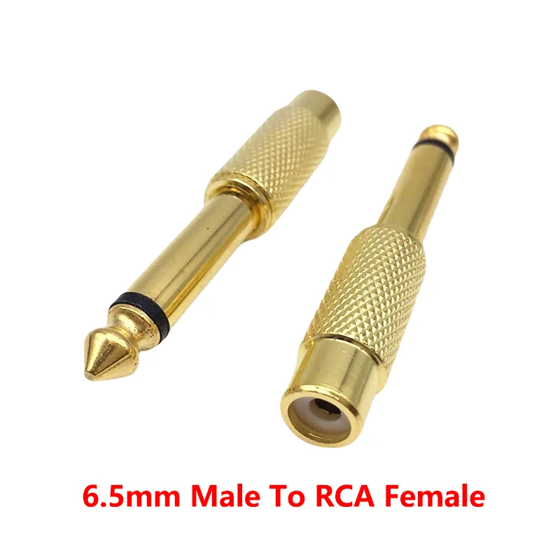 5PCS Gold Plated RCA to 1/4 Adapter RCA Female to 6.35mm 1/4 inch Male Mono TS Interconnect Audio Adapter Conversion Plug