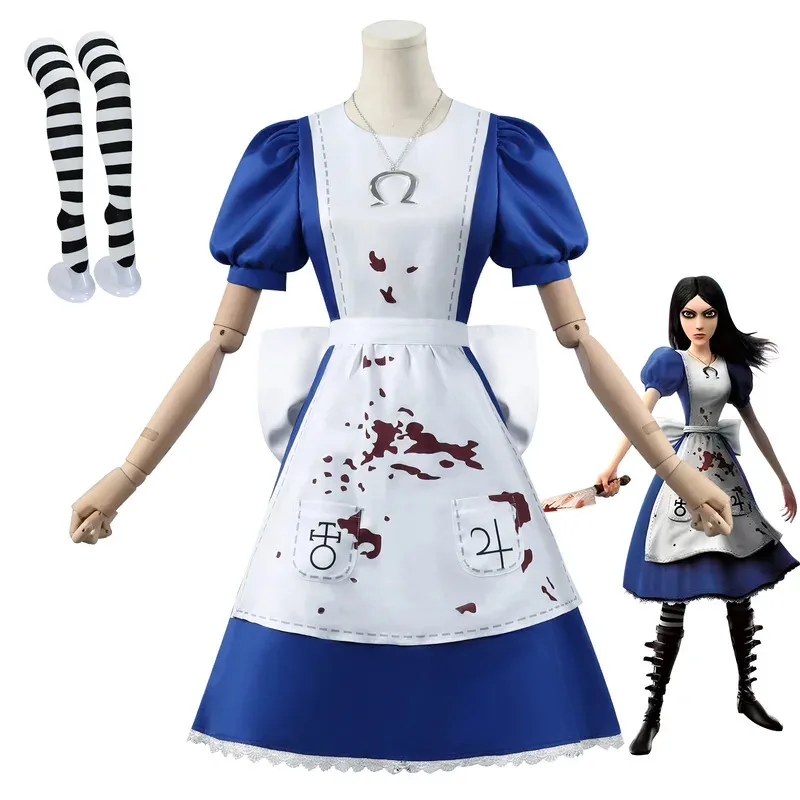 أنيمي فيلم أليس فستان الأميرة تأثيري حلي الجنون يعود للنساء كوس فستان الأميرة خادمة كرنفال فستان الحفلات الدعائم