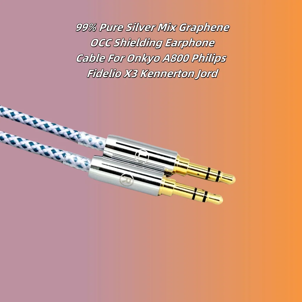 99% чистое серебро, смешанный графеновый экранирующий кабель для наушников OCC для Onkyo A800 Philips Fidelio X3 Kennerton Jord 8656
