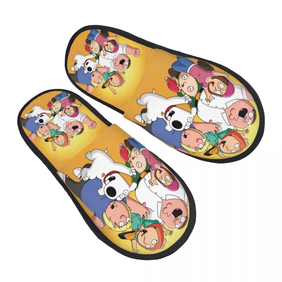 Custom Families Soft Memory Foam House Slippers Women Funny Cartoon Cozy Warm Anti-skid Sole Slipper